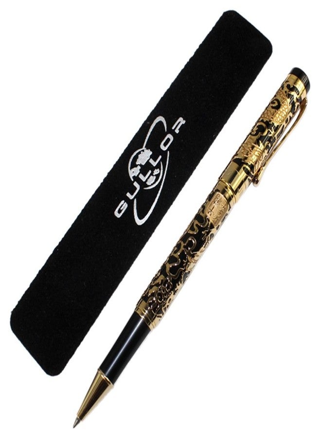 Gullor Advanced Rollerball Pen Jinhao 5000 Black and Gold Dragon Year with Gift Box - Image 1