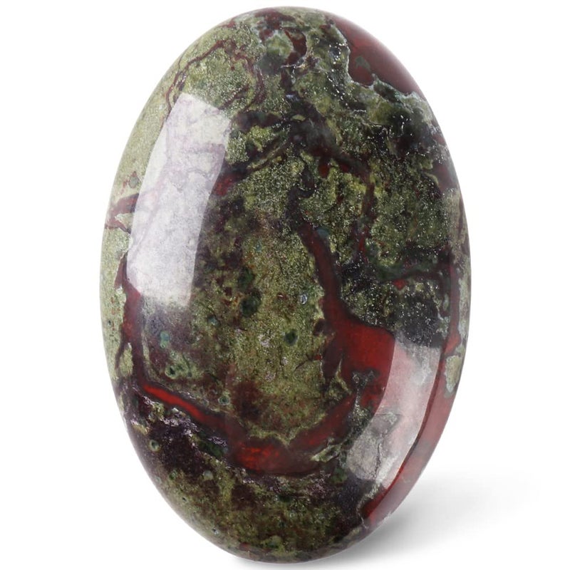 CASMON Dragon Bloodstone Oval Palm Stones Pocket Worry Stone for Anxiety Stress Relief Therapy Natural Polished Energy Stone Healing Crystal 1PC