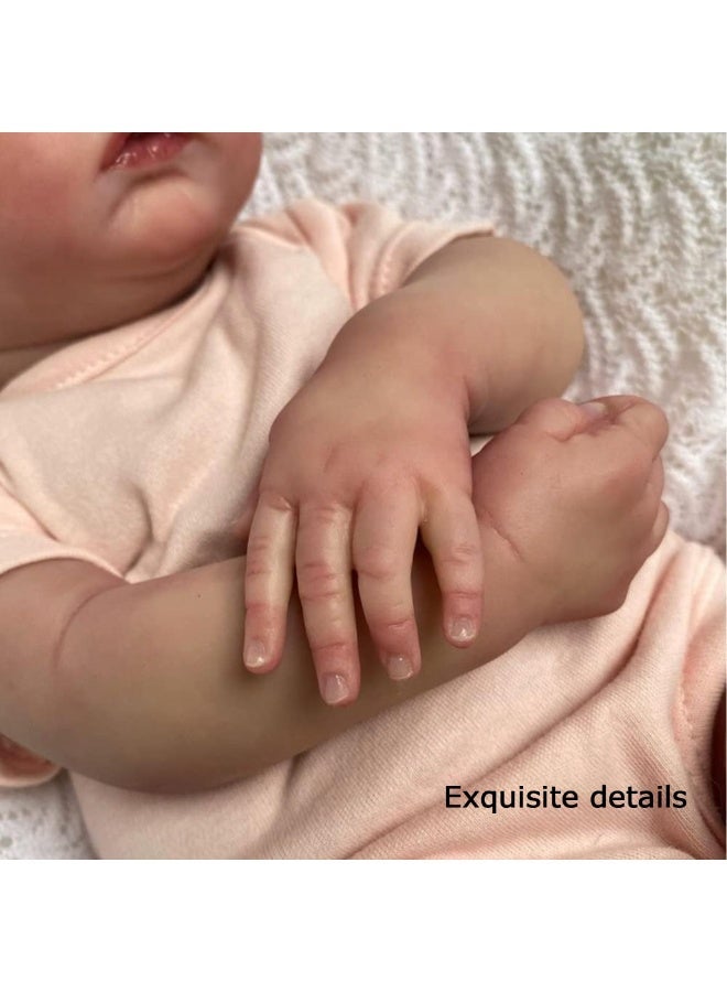 Realistic 19 inch newborn baby doll girl soft body baby doll vinyl realistic newborn baby doll realistic baby doll hand drawn 3-year-old children's hair toy - Image 5
