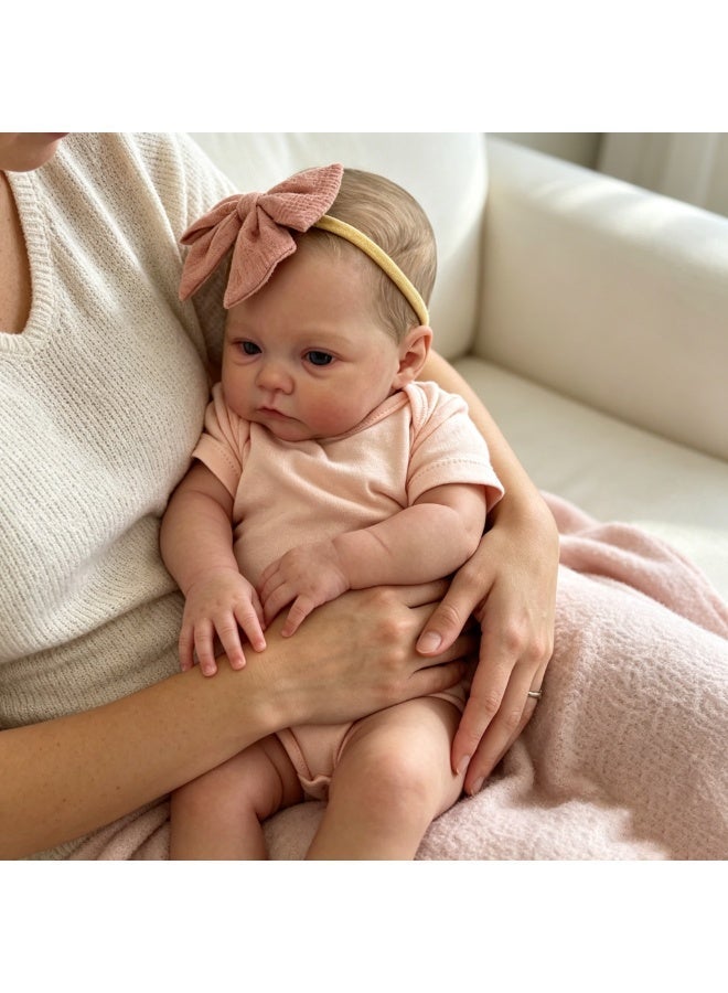 Realistic 19 inch newborn baby doll girl soft body baby doll vinyl realistic newborn baby doll realistic baby doll hand drawn 3-year-old children's hair toy - Image 4
