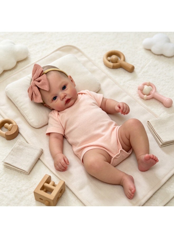 Realistic 19 inch newborn baby doll girl soft body baby doll vinyl realistic newborn baby doll realistic baby doll hand drawn 3-year-old children's hair toy - Image 3
