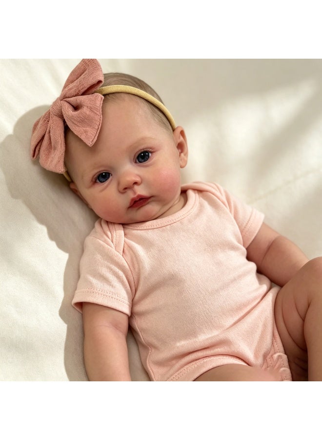 Realistic 19 inch newborn baby doll girl soft body baby doll vinyl realistic newborn baby doll realistic baby doll hand drawn 3-year-old children's hair toy - Image 1