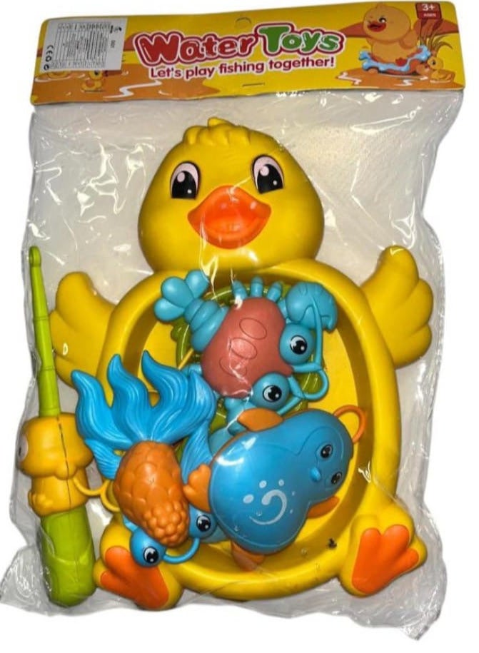 Fisherman with a cute and unique chick-shaped plate for children