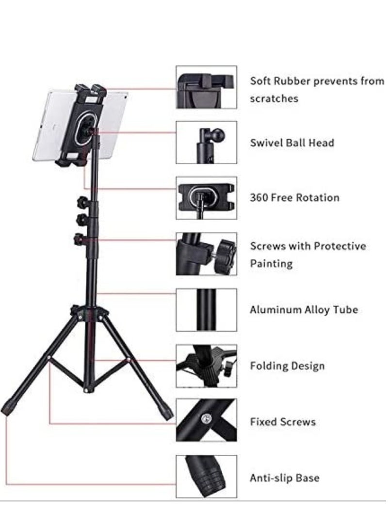 ELTRAZONE Telescopic Tripod Tablet Stand for Tablets 6" to 13"Tablet Floor Stand for IPad 12.9" - Image 2