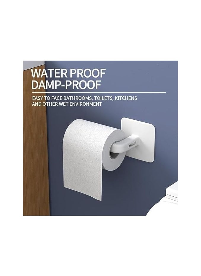 Generic - Kitchen Self-Adhesive Accessories Under Cabinet Paper Roll Rack Towel Holder Tissue Hanger Storage Rack for Bathroom Toilet Hold (White 6pcs) - Image 1