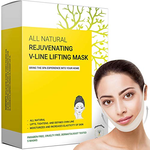 Doppeltree Double Chin Reducer & Remover - V Line Lifting Mask - Face Slimmer - Lifts, Tightens Jawline and Chin - Formulated in San Francisco (5 Masks) - Image 1