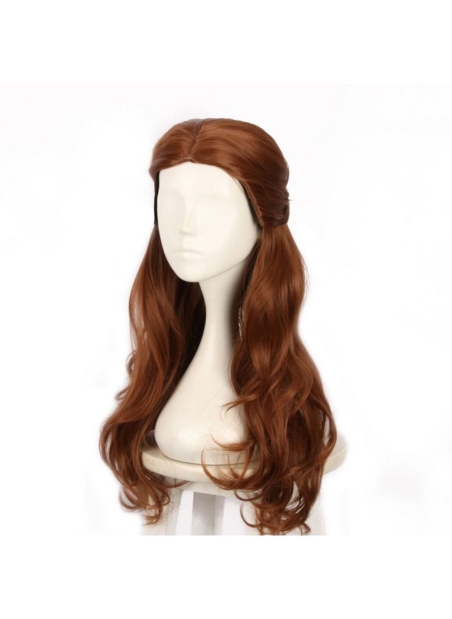 Coraline Long Brown Wig Long Loose Curly Brunette Women Pelucas With Detachable Bun Halloween Costume Fun Braided Updo Victorain Wig (L)  - Image 4