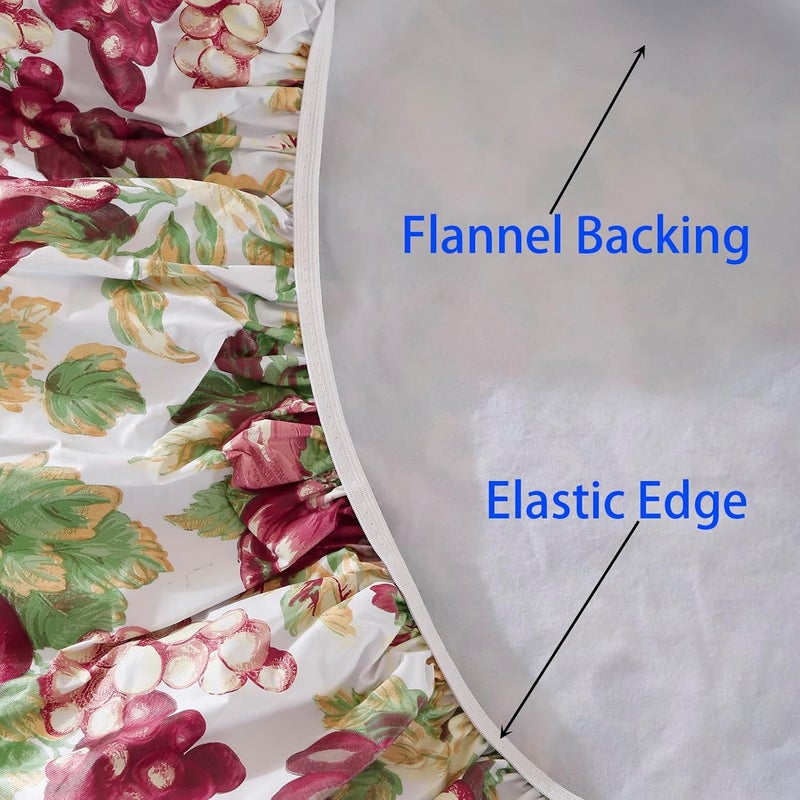 Walrus Round Vinyl Fitted Tablecloth with Flannel Backing Elastic Edge Design Table Cover Waterproof Oil-Proof PVC Table Cloth Stain-Resistant Best for 45"-56" Round - Image 5
