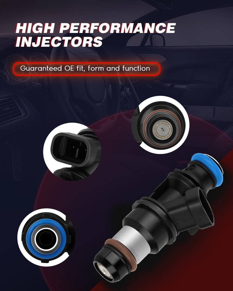 ANGLEWIDE 8pcs Fuel Injectors Set for Buick, Cadillac, Chevy, GMC, Hummer, Isuzu - Image 5