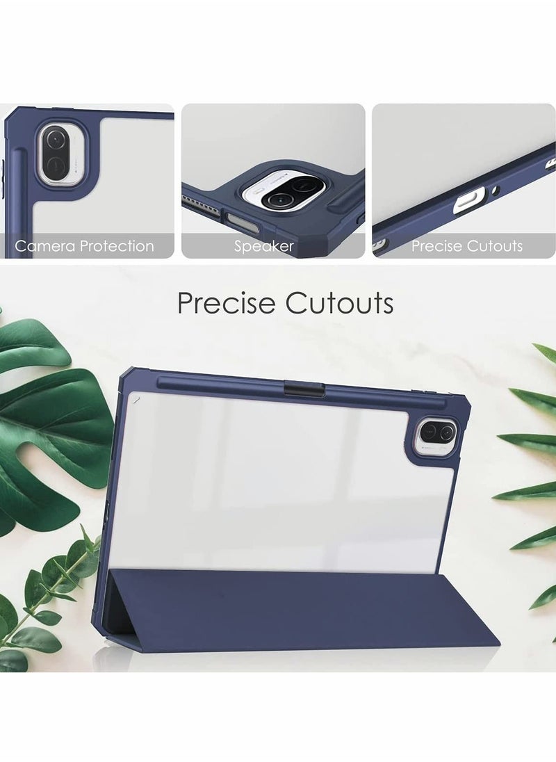 Xiaomi Mi Pad 5 / Pro 11 Tablet Cover with Pencil Holder & Auto Wake/Sleep Trifold Stand - Smart Transparent Back Shell  - Image 2