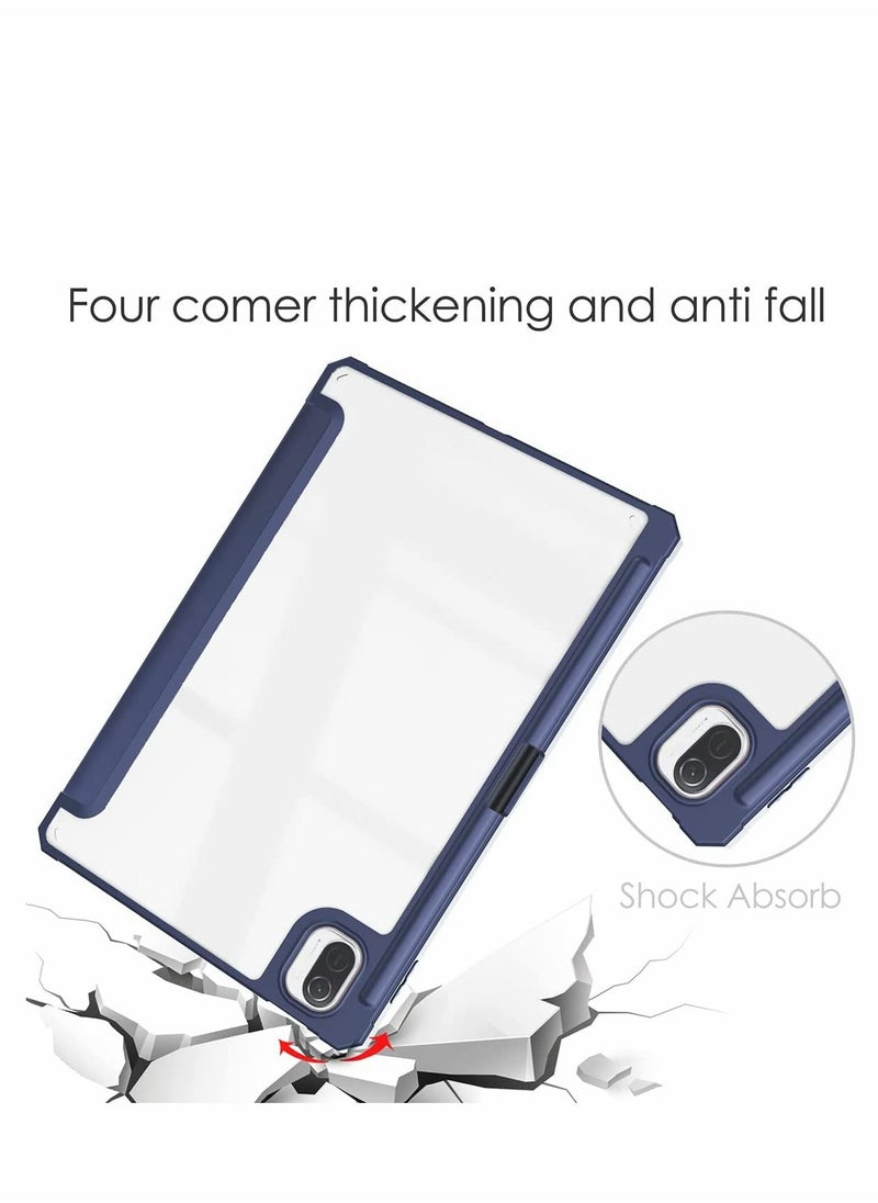 Xiaomi Mi Pad 5 / Pro 11 Tablet Cover with Pencil Holder & Auto Wake/Sleep Trifold Stand - Smart Transparent Back Shell  - Image 3