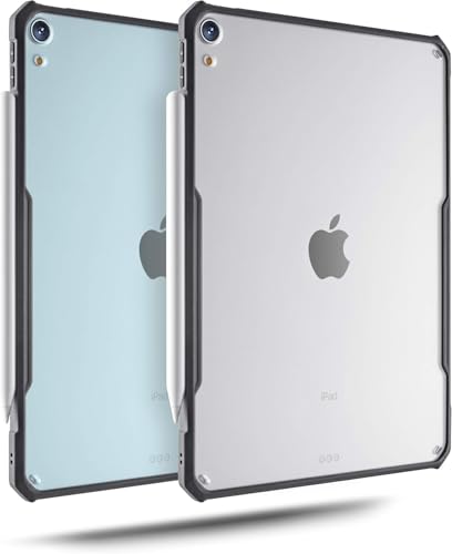 TineeOwl حافظة TineeOwl لجهاز iPad Air 11 بوصة M3/M2 (2025/2024)، الجيل 5/4 10.9 بوصة (2022/2020)، رقيقة جداً، شفافة غير لامعة، تدعم شحن Apple Pencil وTouch ID، حافة TPU (أسود/ظهر غير لامع) - Image 1