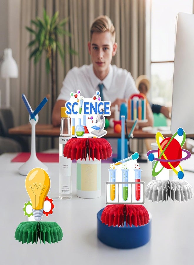 INNORU Science Party Table Honeycomb Centerpieces, Science Lab Week Honeycomb Chemistry Laboratory Decor Scientific Classroom Kids Scientist's Birthday Graduation Party Table Decorations Photo Booth Props - Image 5