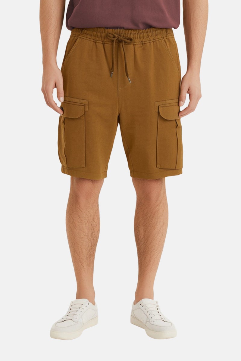 DeFacto شورتات كارجو بسيطة للرجال، بني - Image 1