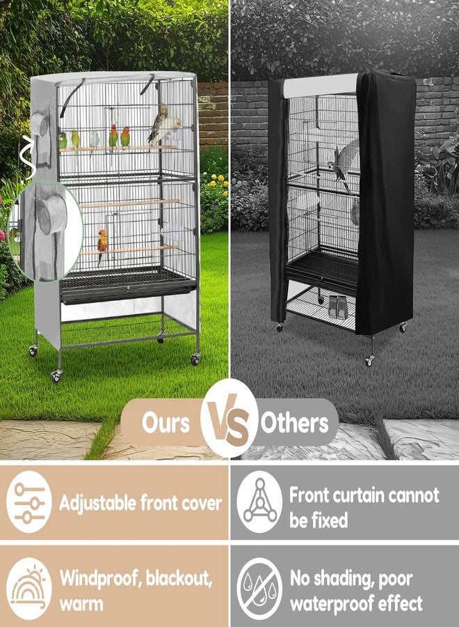 ZESTEFY Bird Cage Cover, Large Birds Cage Covers for Night, Birds Cover for Cage with Adjustable Front Curtain, Blackout & Breathable Birdcage Covers for Parrot, Small Animals(Not Include Bird Cage) - Image 4