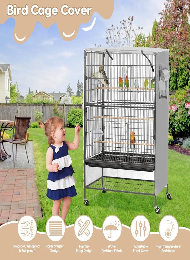 ZESTEFY Bird Cage Cover, Large Birds Cage Covers for Night, Birds Cover for Cage with Adjustable Front Curtain, Blackout & Breathable Birdcage Covers for Parrot, Small Animals(Not Include Bird Cage) - Image 2