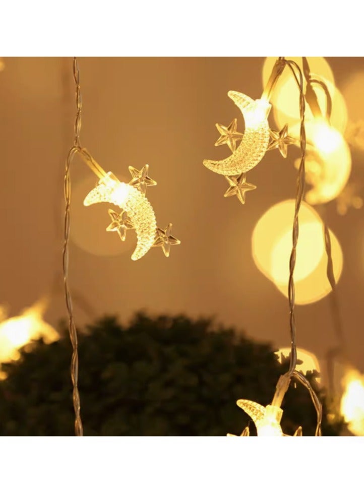LED Moon & Star Fairy String Lights – Home Decor for Garden, Balcony, or Living Room, Magical Ambience for Night Gathering & Relaxing Evenings in UAE - Image 2