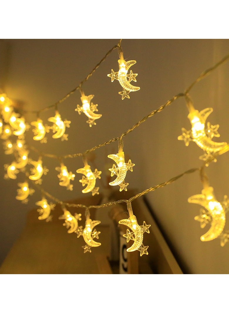 LED Moon & Star Fairy String Lights – Home Decor for Garden, Balcony, or Living Room, Magical Ambience for Night Gathering & Relaxing Evenings in UAE - Image 3