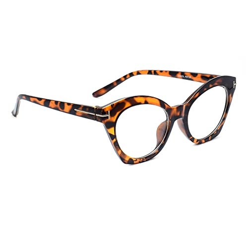 Peter Jones Demi Brown Oversized Cateye Large Blue Light Blocking Computer Glasses for Women/Girls (NH1245-DA) - Image 1