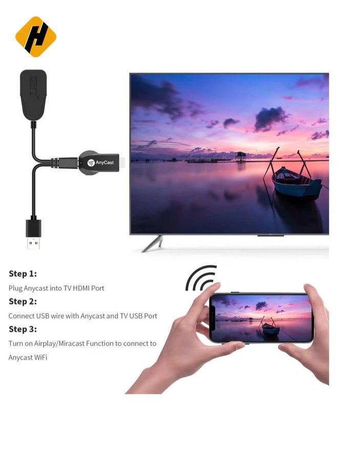 HuHa - Any-Cast HDMI WiFi 1080P Mobile Screen Mirroring Receiver Dongle to TV/Projector Receiver for Android/Mac/iOS Windows - Image 1