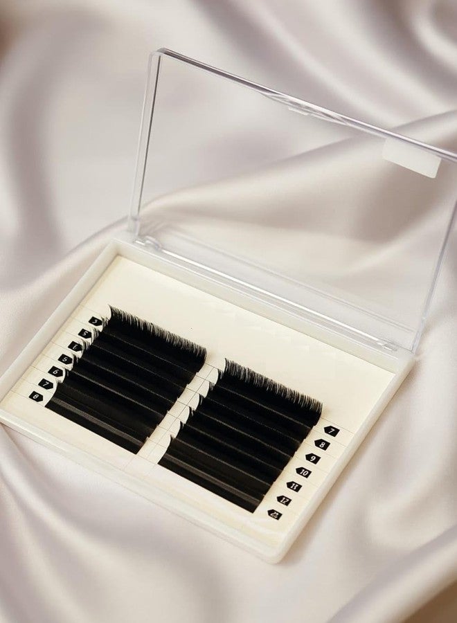 VIVIAN Flat Eyelash Extension, Ellipse Lash Extensions 0.07 Fast Fanning 10MM D Curl 16 Rows Matte Black Eyelash Extension for Salon Use - Image 1