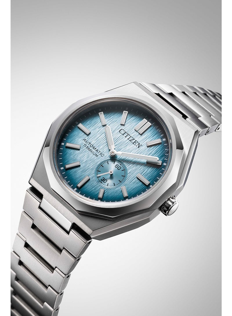 CITIZEN Zenshin 60 Automatic Watch NK5020-58L, 40.5mm Light Blue Dial, Super Titanium Bracelet, 100m WR - Image 1