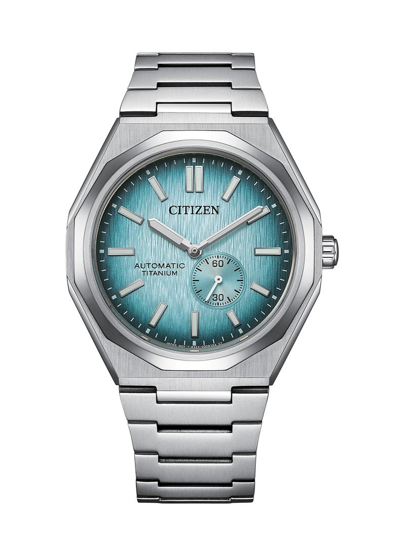 CITIZEN Zenshin 60 Automatic Watch NK5020-58L, 40.5mm Light Blue Dial, Super Titanium Bracelet, 100m WR - Image 3