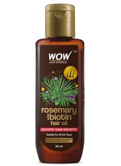 WOW Skin Science Rosemary with Biotin Hair Growth Oil | Stimulates New Hair Growth | Controls Hair Fall & Reduces Hair Breakage | Gives Healthy Hair| 25 ml 