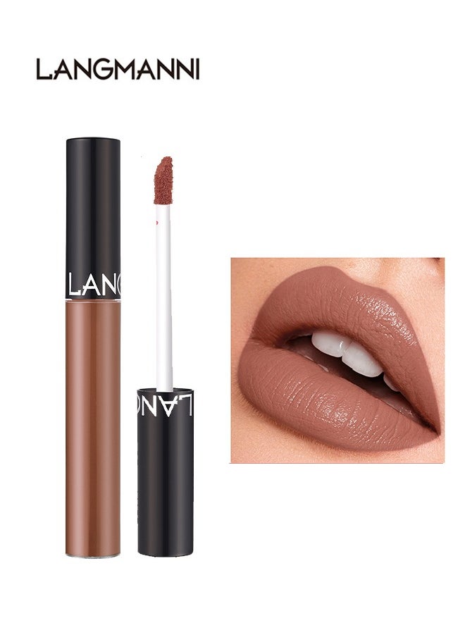 LANGMANNI - Intense Wear Matte Lip Stick,Nude Lipstick Velvet Lip Gloss Lip Stain Long Lasting Waterproof Nude Lipstick,Can Let Your Lip Look Fuller,Works Great For Aging Or Thinning Lips(07#) - Image 1