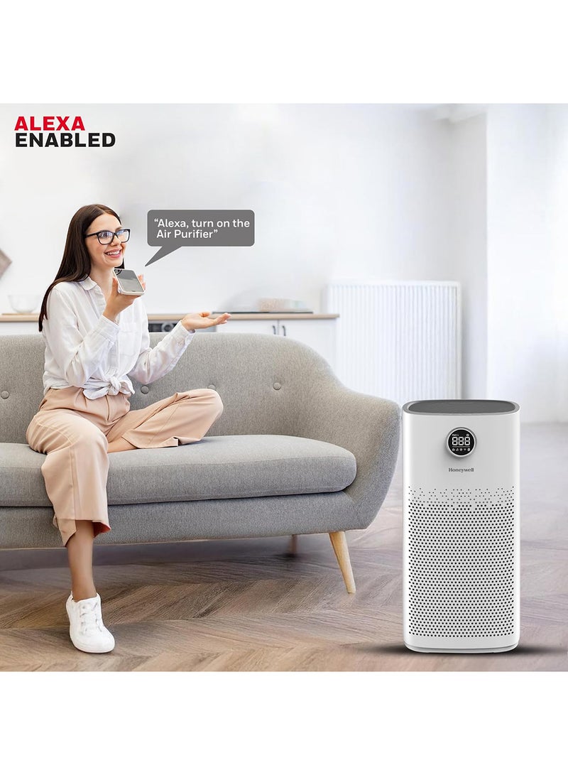 Honeywell Air Purifier For Home, 4 Stage Filtration,Covers 79m², PM2.5 Level Display, UV,WIFI & Alexa,H13 HEPA Filter, removes 99.99% Pollutants, Air Touch-P2 Air Touch P2 White - Image 5