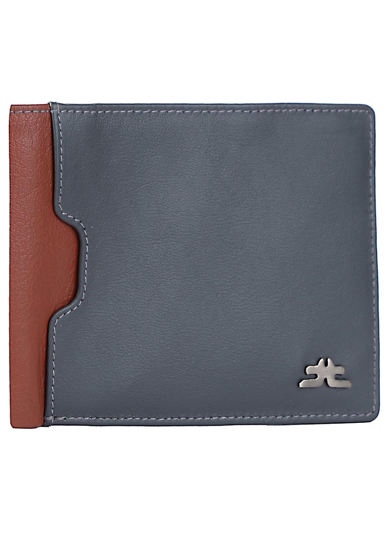 LAVERI LEATHER - Laveri Genuine Leather Designer Wallet With RFID Protection Brown And Grey - Image 1
