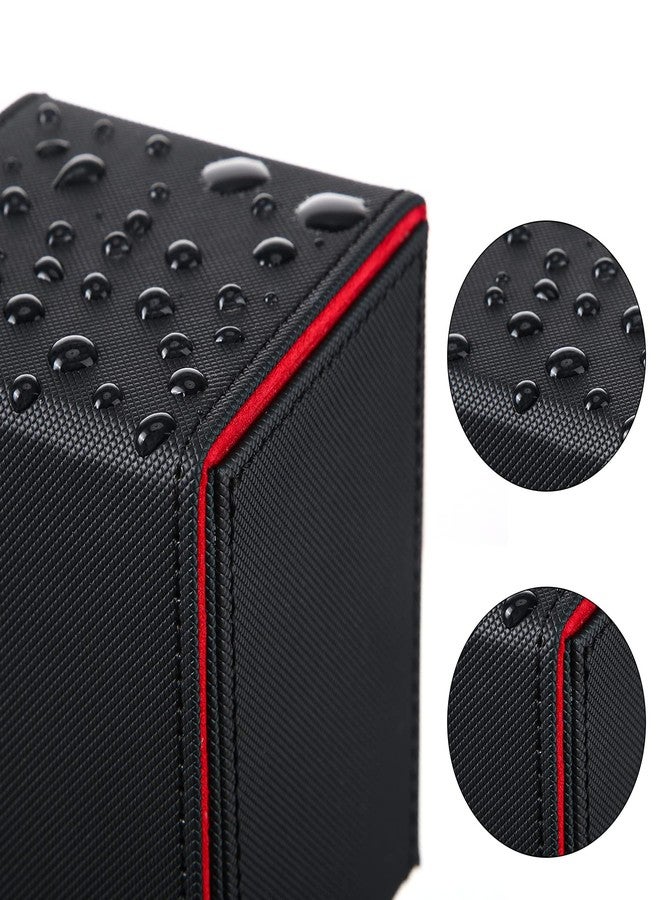 Weewooday 2 Boxes Leather Deck Card Boxes Large Size Fit 100 Plus Sleeved Cards Deck Game for Collectible Playing Compatible with Mtg Tcg(Vertical,Black Red, Red) - Image 5