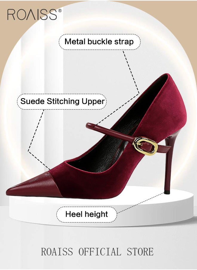 Women Pointed Toe Stiletto High Heels to Visually Slimming Luxurious Silk Satin Patchwork Material Stylish and Sophisticated Ankle Strap with Buckle Design Perfect for Formal Events and Parties - pzsku/Z18AA4F6B6474F85F9C59Z/45/_/1739763954/1ee8ae2e-7c83-4225-8d40-ffed32b46c9d