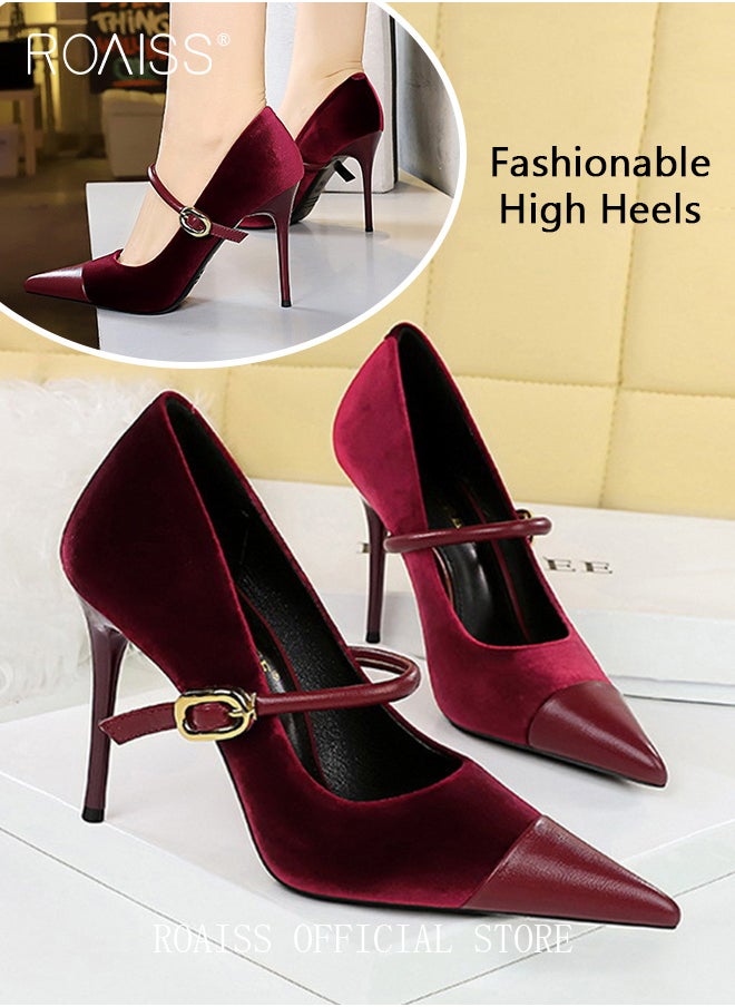 Women Pointed Toe Stiletto High Heels to Visually Slimming Luxurious Silk Satin Patchwork Material Stylish and Sophisticated Ankle Strap with Buckle Design Perfect for Formal Events and Parties - pzsku/Z18AA4F6B6474F85F9C59Z/45/_/1739763955/70ded8d5-6b32-4791-8a80-c5a8724f57d7