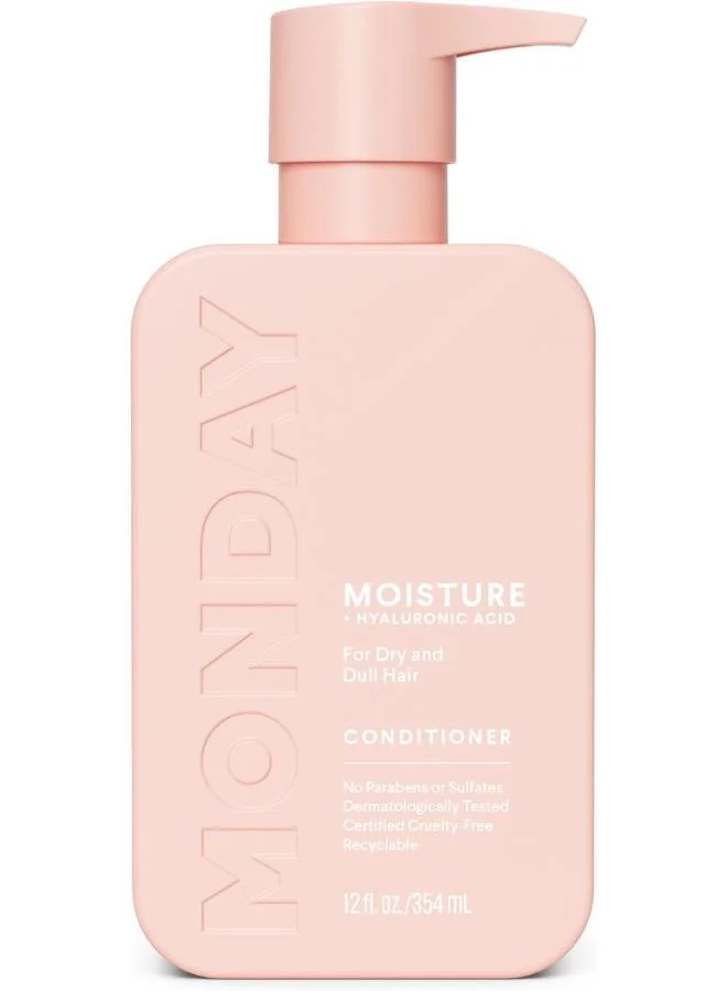 MONDAY MONDAY HAIRCARE MOISTURE Conditioner with Hyaluronic Acid, Coconut Oil & Shea Butter for Dry & Dull Hair 354 mL