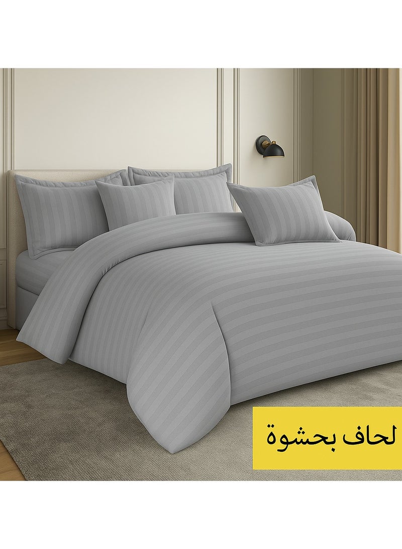 مينج لي طقم مفرش فندقي مزدوج 7 قطع من مايكروفايبر مع حشوة قابلة للفصل – ناعم ومريح يناسب سرير 200×200 سم - Image 1