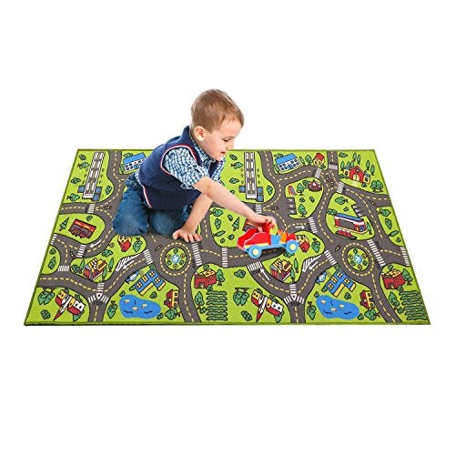 Angels Kids Rug Playmat 80 inches by 40 inches! City Life Great for Playing with Cars and Toys - Play Learn and Have Fun Safely - Educational Road Traffic Play Mat for Bedroom Play Room Game Safe Area - Image 4