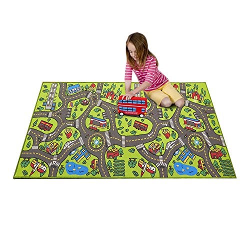 Angels Kids Rug Playmat 80 inches by 40 inches! City Life Great for Playing with Cars and Toys - Play Learn and Have Fun Safely - Educational Road Traffic Play Mat for Bedroom Play Room Game Safe Area - Image 3