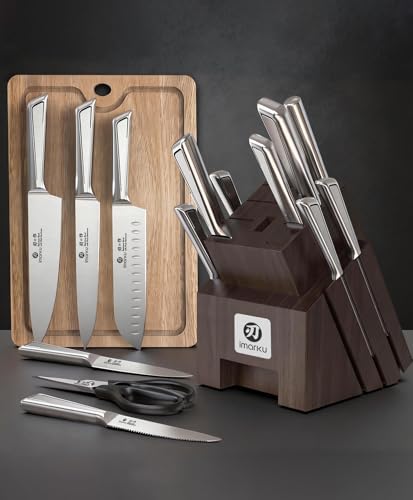 imarku Knife Set, 16 PCS Kitchen Knife Set with Block High Carbon Steel, Ultra Sharp Japanese Knives Set for Kitchen, Ergonomic Handle, Dishwaher Safe, Home Kitchen Essentials, Gifts for Men Women - Image 2