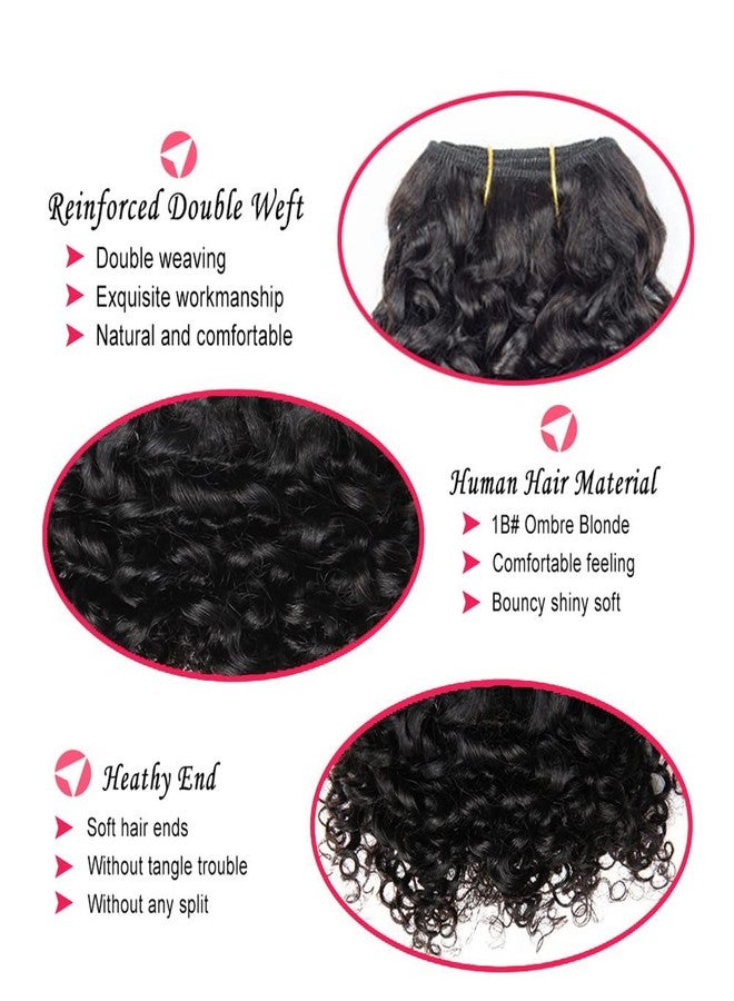 Jinhongze Human Hair Bundles Kinky Curly Bundles Human Hair Curly Wave Hair 4 Bundles Human Hair 50 Gram/Bundle 8A Unprocessed Kinky Curly Wave Bundles (8 8 8 8 1b) … - Image 2