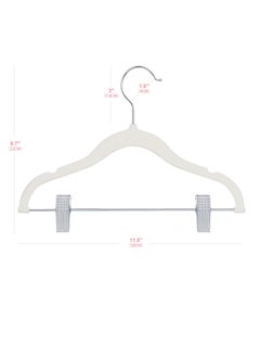 ManGotree ManGotree 11.8'' Baby Velvet Hangers with Movable Clips, Non-slip Kids Clothes Hangers, Ultra-thin Space-saving Children's Felt Hangers for Shirts, Pants, Dresses, Skirts, Jackets (16 Pack, White)  - Image 2