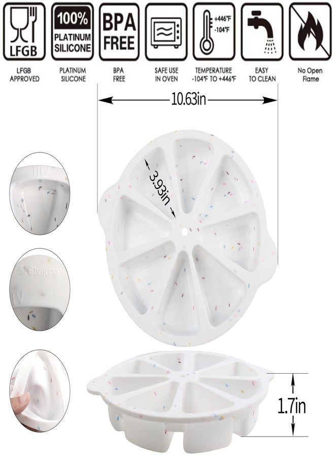 SHEbaking Silicone Scone Pans for Baking Wedge Pan 8-Cavity Silicone Slice Cake Mold Pie Pans for Quiche,Pizza,Brownies BPA free - Image 3