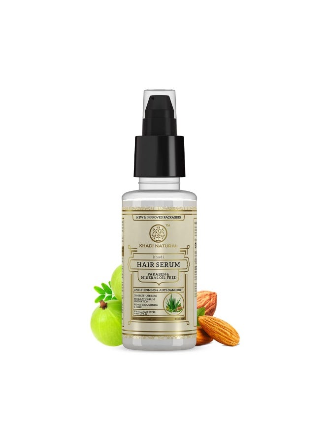 Khadi Natural Hair Serum For Soft, Shiny & Frizz-Free Hair, Anti-Thinning & Anti-Dandruff Serum, Hair Serum For Dull Hair, Paraben & Mineral Oil Free For All Hair Types, 50 Ml, Pack of 1 - Image 1