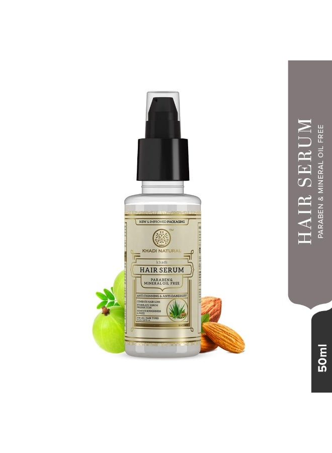 Khadi Natural Hair Serum For Soft, Shiny & Frizz-Free Hair, Anti-Thinning & Anti-Dandruff Serum, Hair Serum For Dull Hair, Paraben & Mineral Oil Free For All Hair Types, 50 Ml, Pack of 1 - Image 5