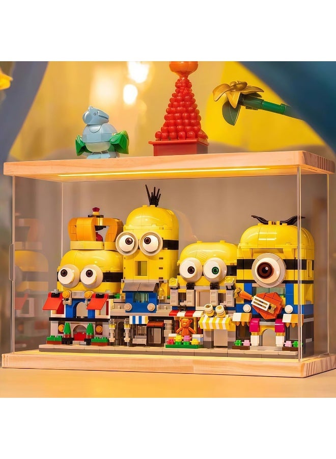 Minions Minecraft Minions Streetscape Building Block Toy Set, DIY Assembled Collectible Figurine, Home Desk Room Decoration, Birthday Holiday Gift for Minecraft Fans Kids Adults Friends. - Image 3