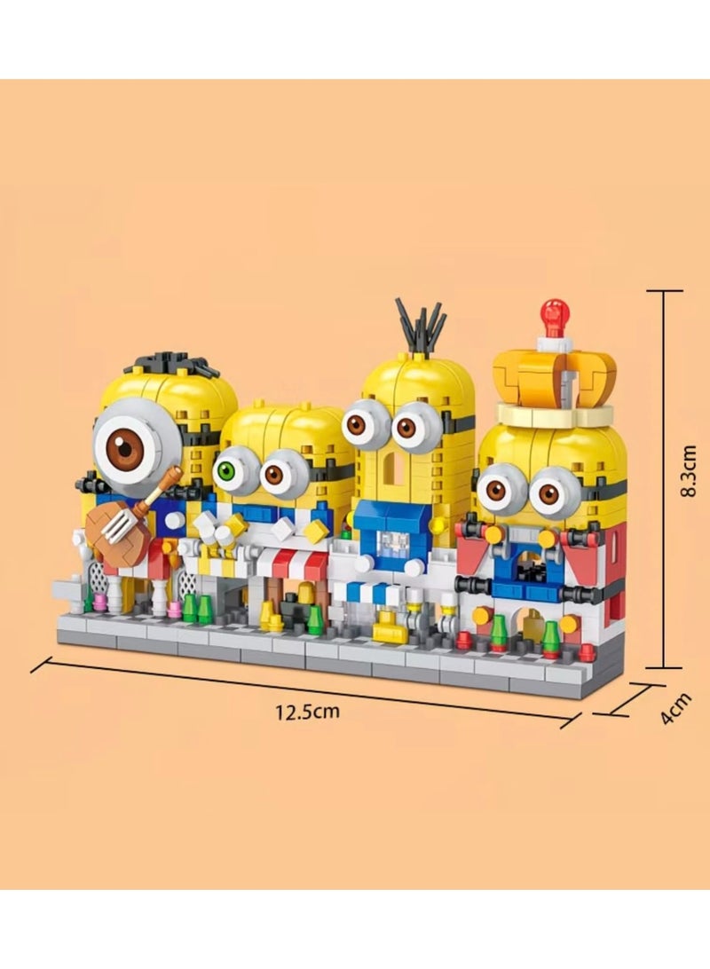 Minions Minecraft Minions Streetscape Building Block Toy Set, DIY Assembled Collectible Figurine, Home Desk Room Decoration, Birthday Holiday Gift for Minecraft Fans Kids Adults Friends. - Image 5