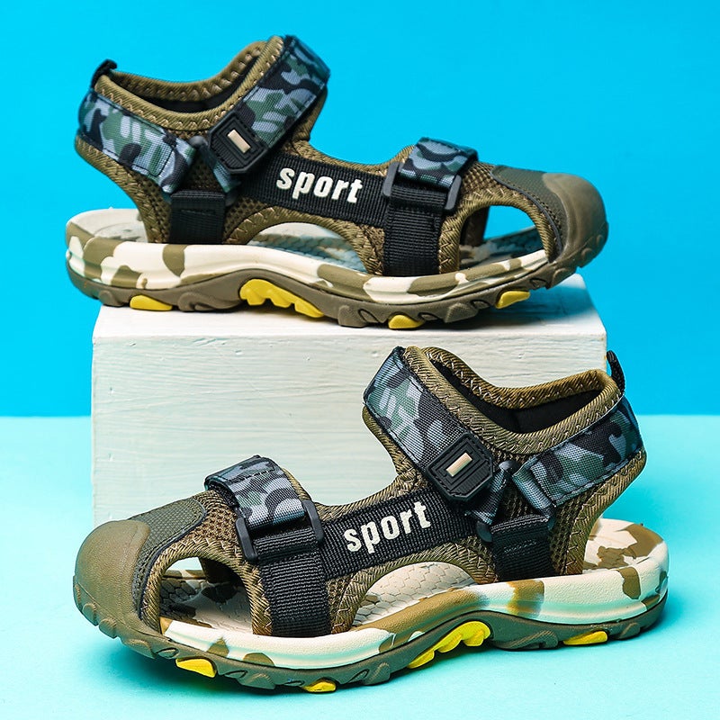 Boys' Camouflage Sports Sandals – Velcro Closure Summer Beach Shoes - Image 2