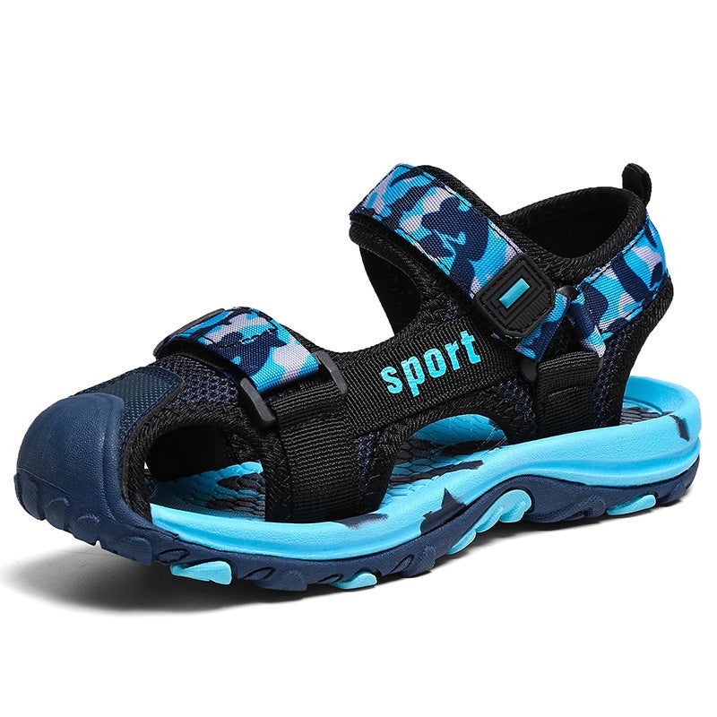 Boys' Camouflage Sports Sandals – Velcro Closure Summer Beach Shoes - Image 1