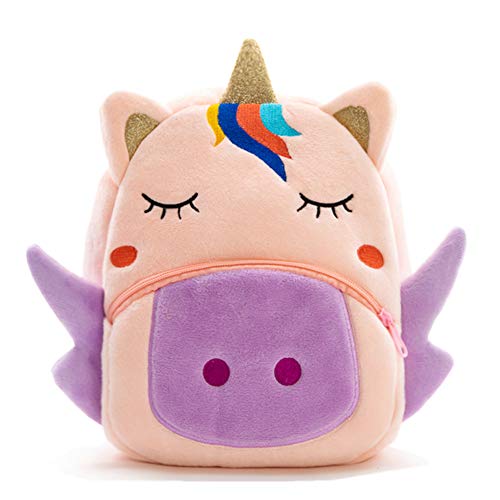 NICE CHOICE Cute Toddler Backpack Toddler Bag Plush Animal Cartoon Mini Travel Bag for Baby Girl Boy 2-6 Years(Bee) - Image 1