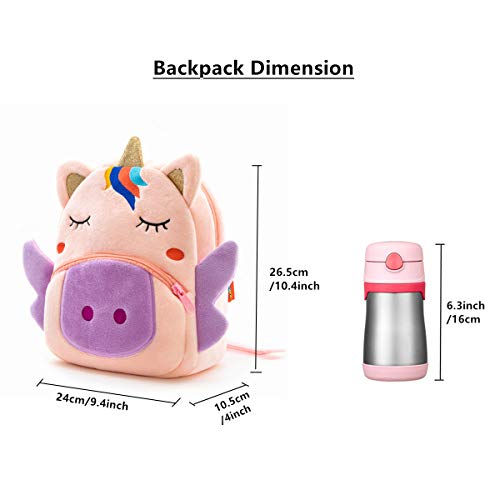NICE CHOICE Cute Toddler Backpack Toddler Bag Plush Animal Cartoon Mini Travel Bag for Baby Girl Boy 2-6 Years(Bee) - Image 5